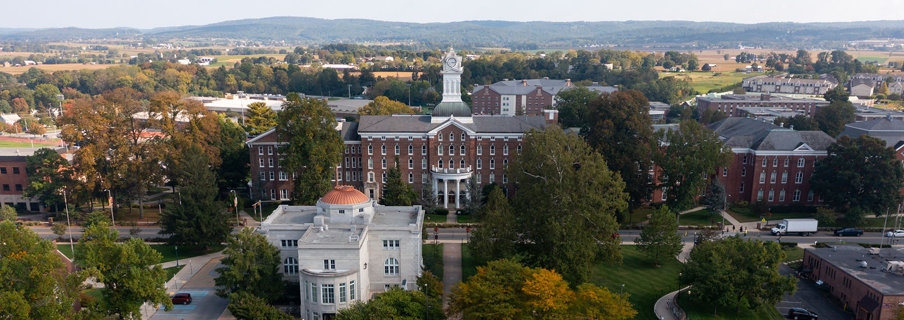 Arial shot of Kutztown University