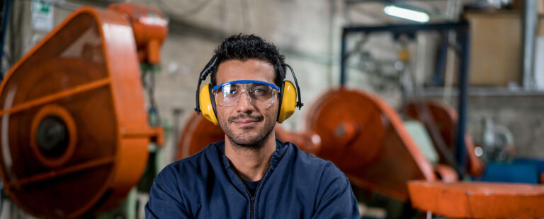 Man working at a factory