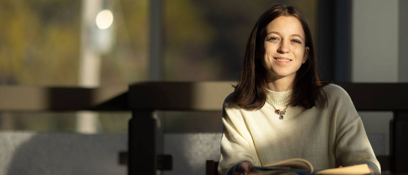 Female student studying